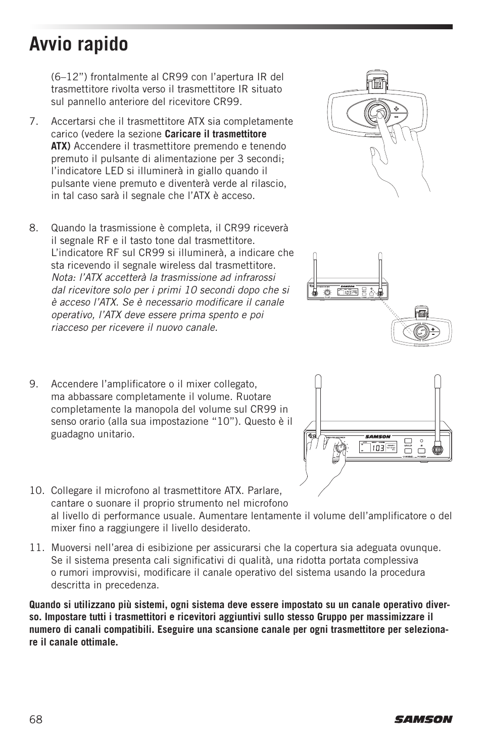 Avvio rapido | Samson AirLine AHX Wireless UHF Fitness Headset System (D: 542 to 566 MHz) User Manual | Page 68 / 80