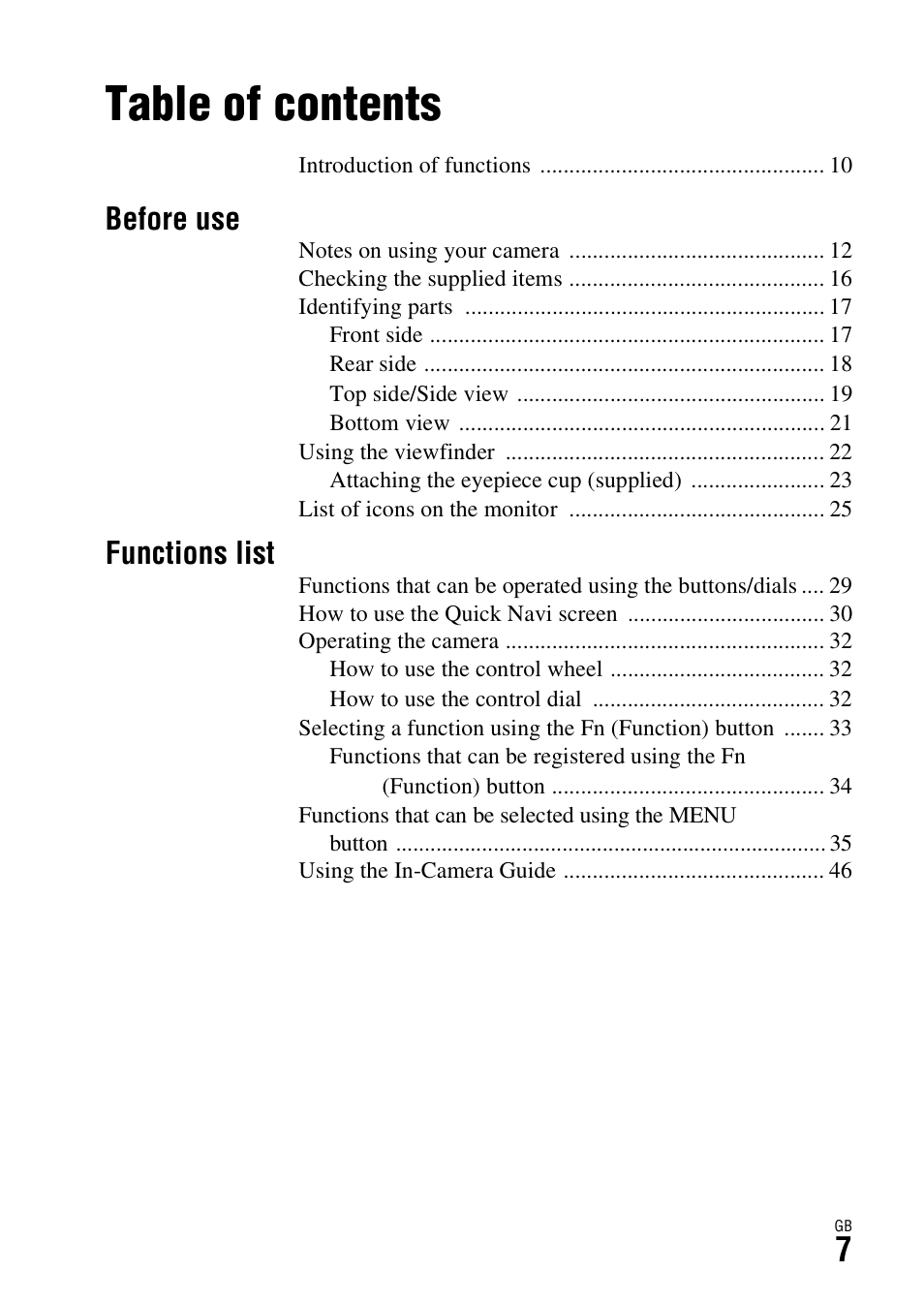 Sony Battery and Travel DC Charger Kit with NP-BX1 Battery User Manual | Page 7 / 92