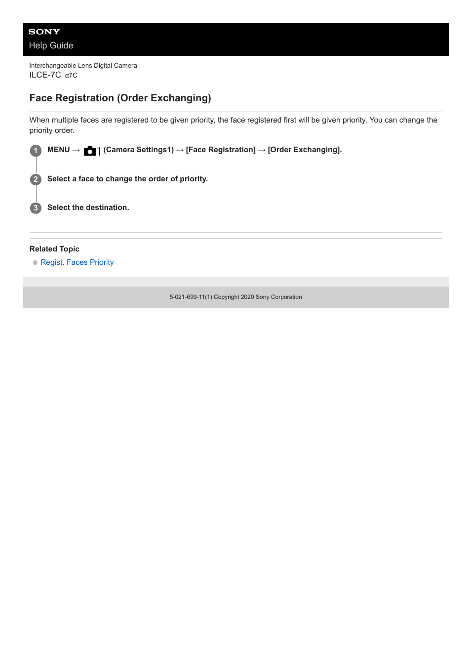 Face registration (order exchanging) | Sony UWP-D27 2-Person Camera-Mount Wireless Omni Lavalier Microphone System (UC90: 941 to 960 MHz) User Manual | Page 477 / 661