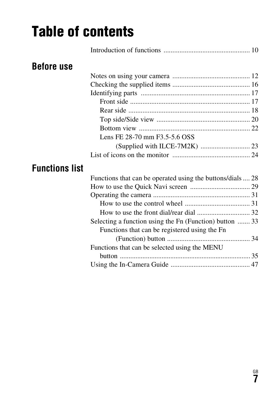 Sony Battery Charger/AC Adapter for BP-U Batteries User Manual | Page 7 / 100