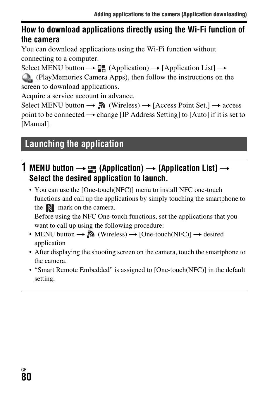 Launching the application | Sony Battery Charger/AC Adapter for BP-U Batteries User Manual | Page 80 / 100