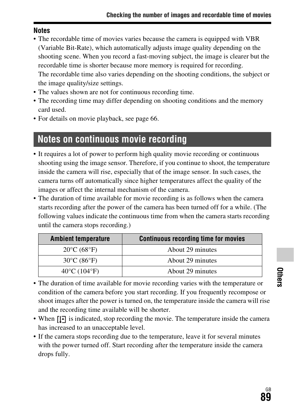 Sony Battery Charger/AC Adapter for BP-U Batteries User Manual | Page 89 / 100