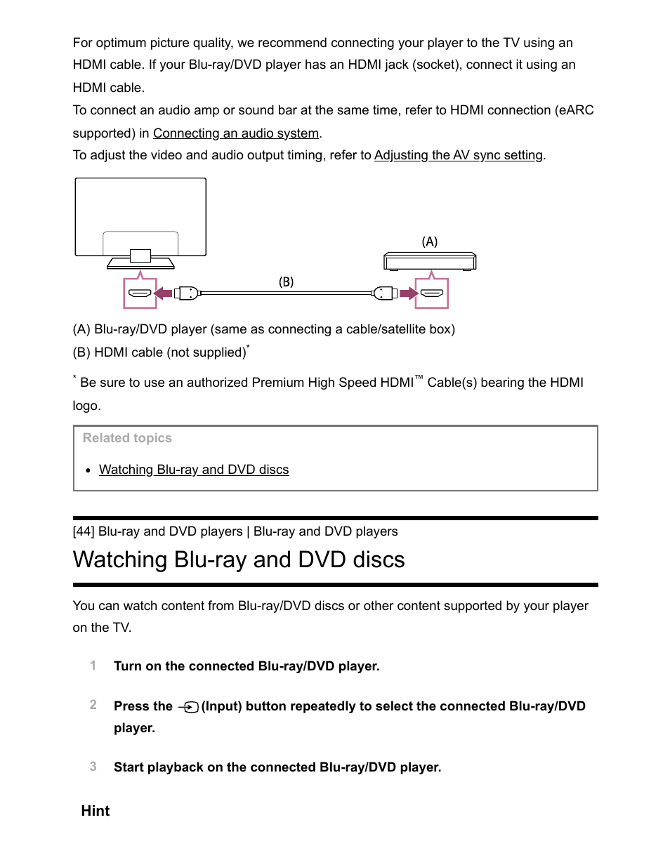Watching blu-ray and dvd discs [44, Watching blu-ray and dvd discs | Sony NPA-MQZ1K Multi Battery Adapter Kit User Manual | Page 63 / 147
