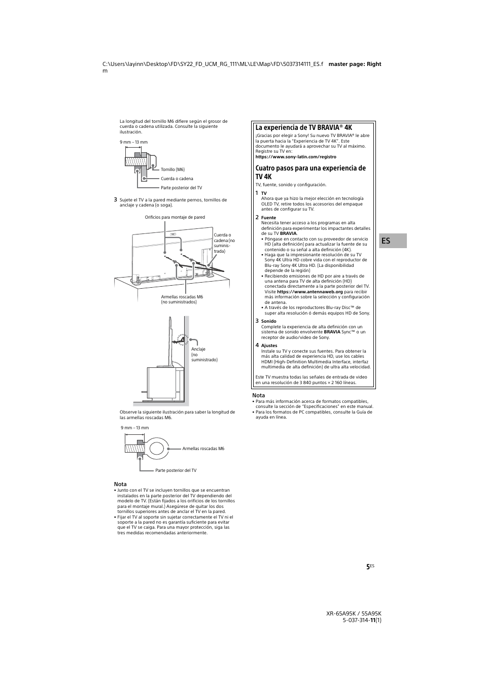 La experiencia de tv bravia ® 4k, Cuatro pasos para una experiencia de tv 4k | Sony Xperia PRO 5G Smartphone User Manual | Page 33 / 48