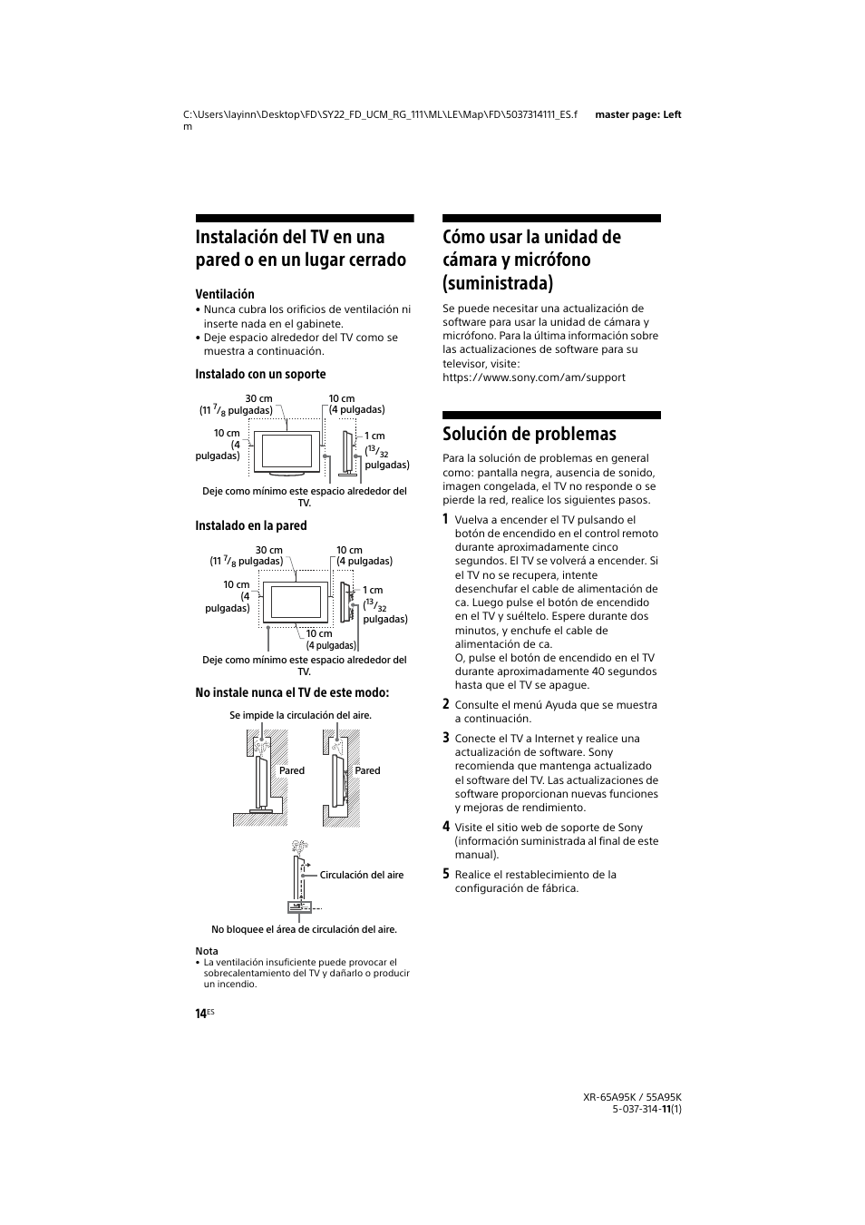 Solución de problemas, Ventilación | Sony Xperia PRO 5G Smartphone User Manual | Page 42 / 48