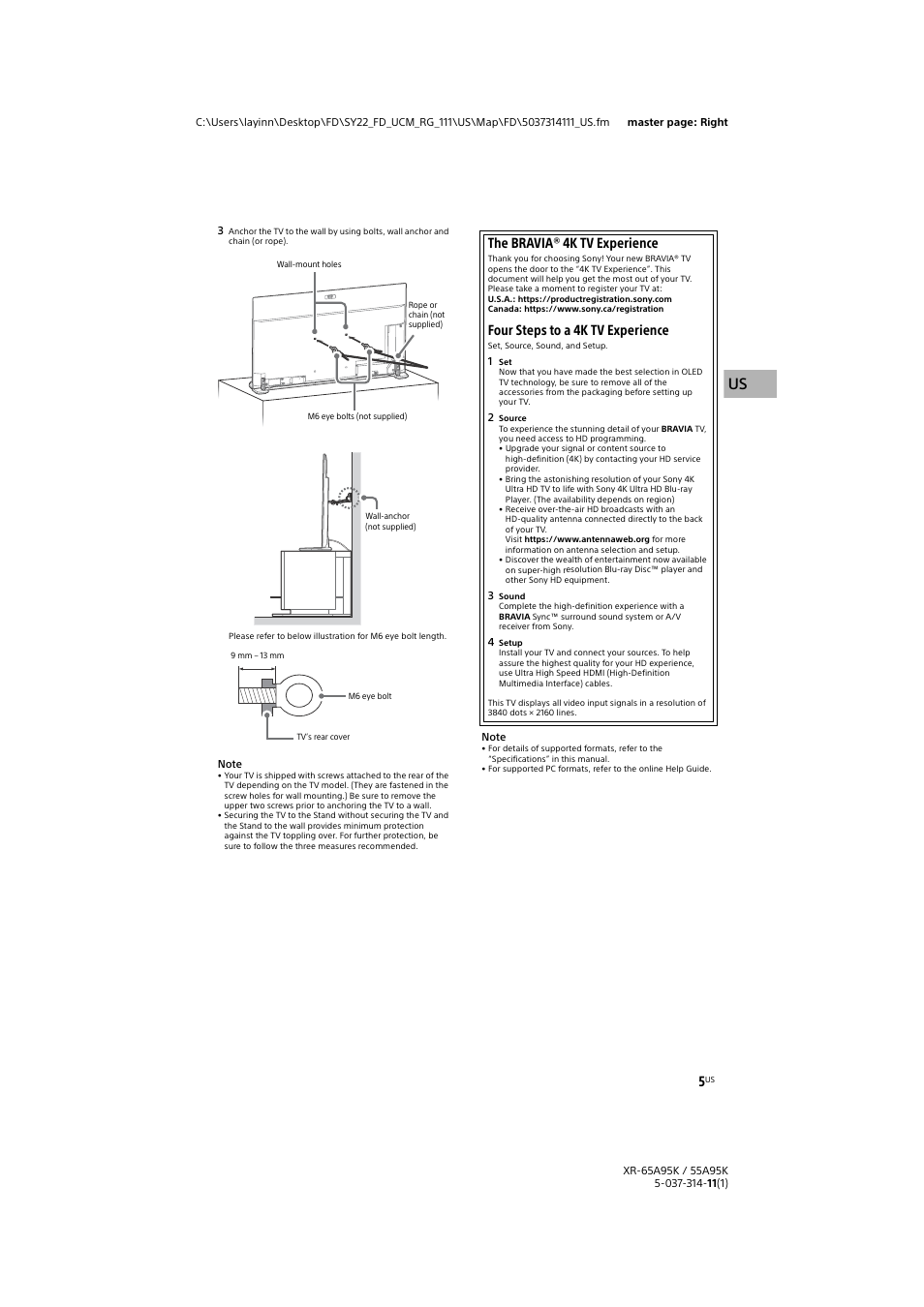 The bravia ® 4k tv experience, Four steps to a 4k tv experience | Sony Xperia PRO 5G Smartphone User Manual | Page 5 / 48