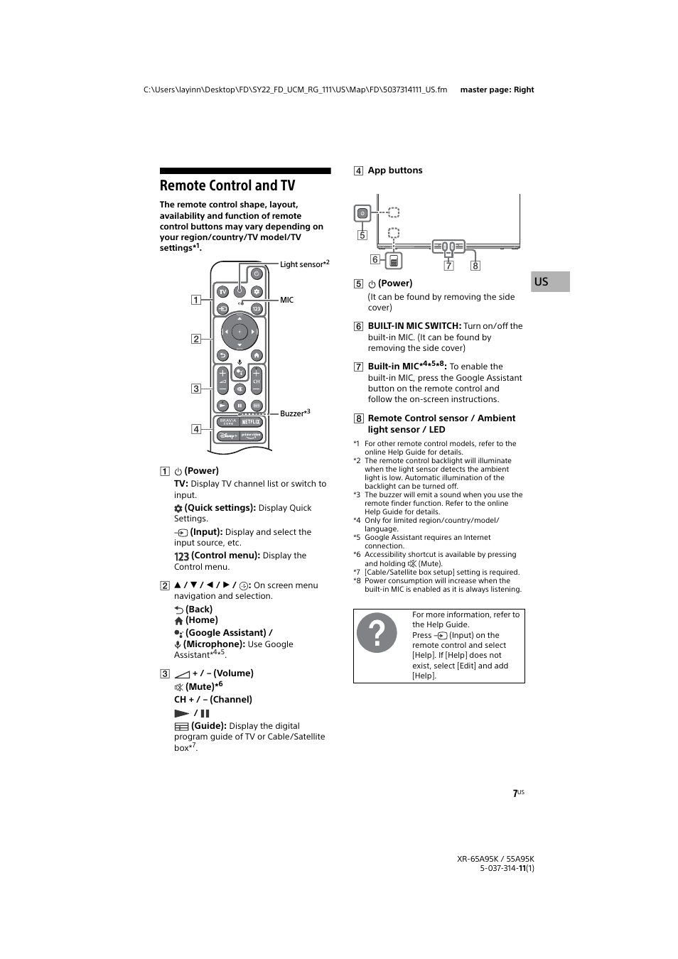 Remote control and tv | Sony Xperia PRO 5G Smartphone User Manual | Page 7 / 48