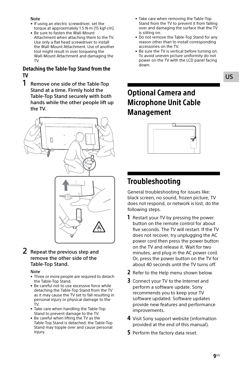 Troubleshooting | Sony BZ30L Series 65" UHD 4K HDR Commercial Monitor User Manual | Page 9 / 40
