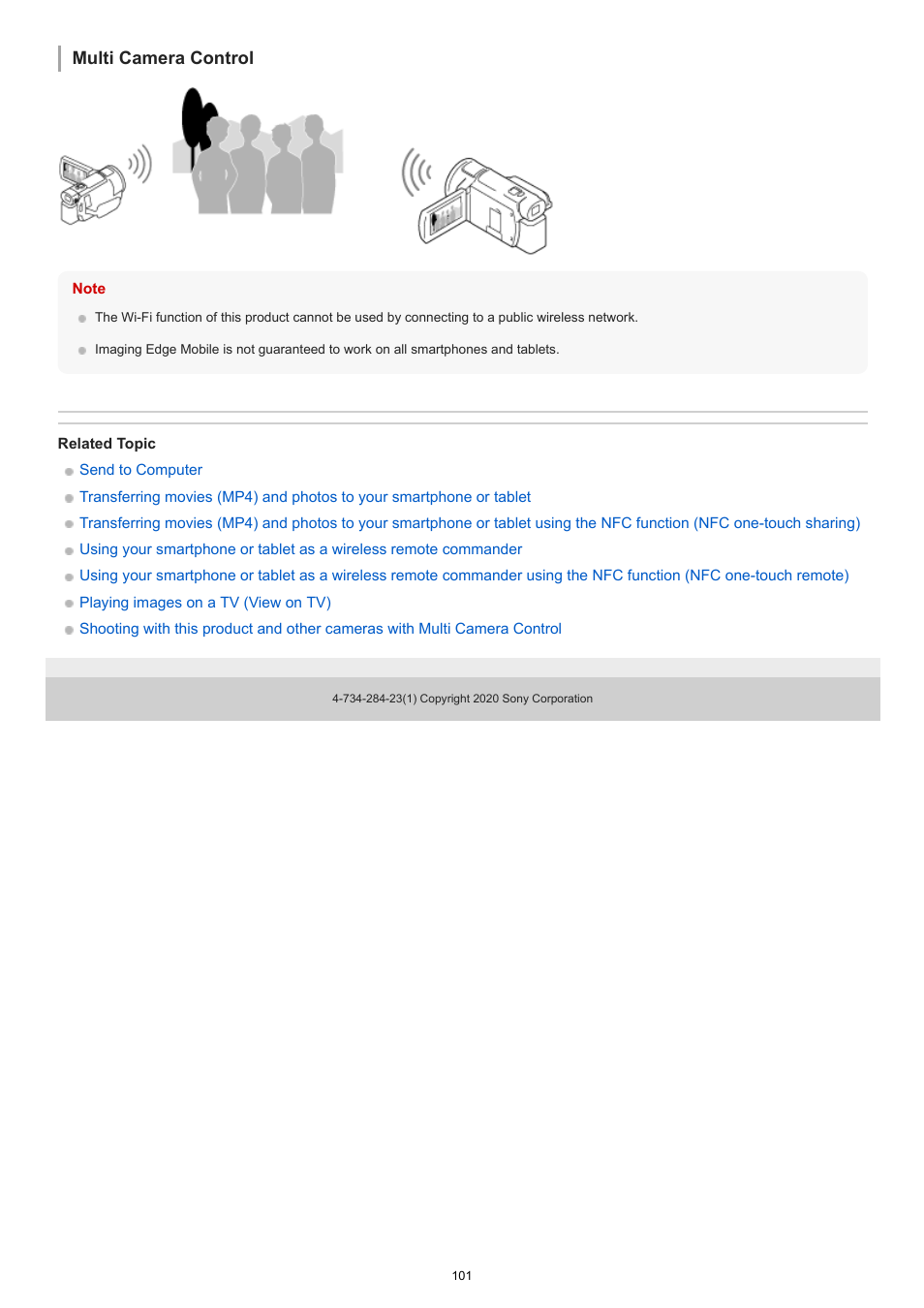 Multi camera control | Sony BRAVIA BZ40J 100" Class 4K UHD HDR Commercial Monitor User Manual | Page 101 / 353