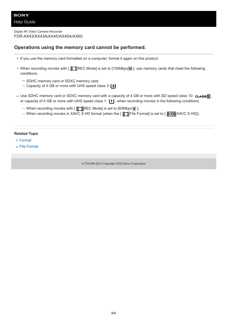 Sony BRAVIA BZ40J 100" Class 4K UHD HDR Commercial Monitor User Manual | Page 304 / 353