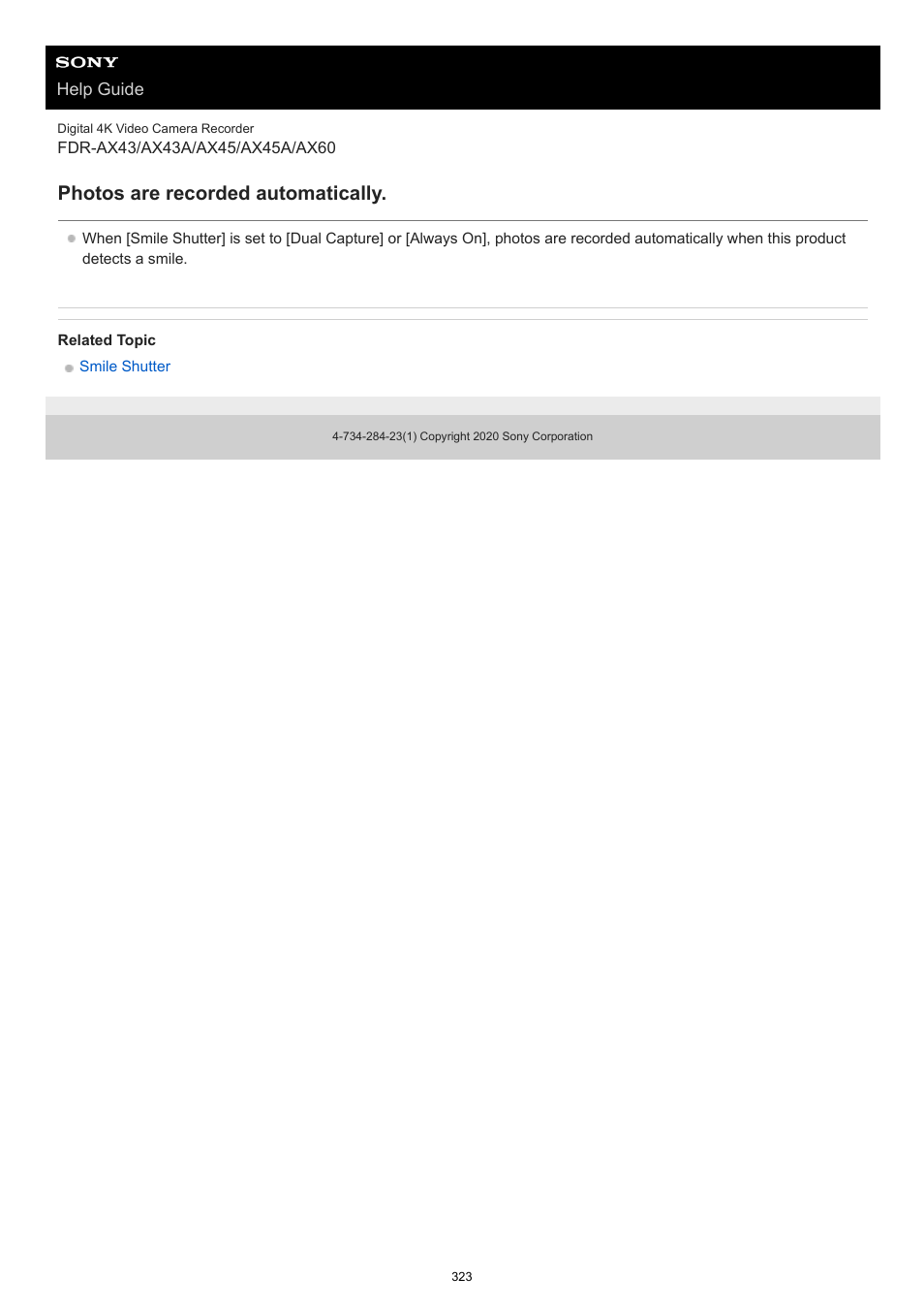 Photos are recorded automatically | Sony BRAVIA BZ40J 100" Class 4K UHD HDR Commercial Monitor User Manual | Page 323 / 353