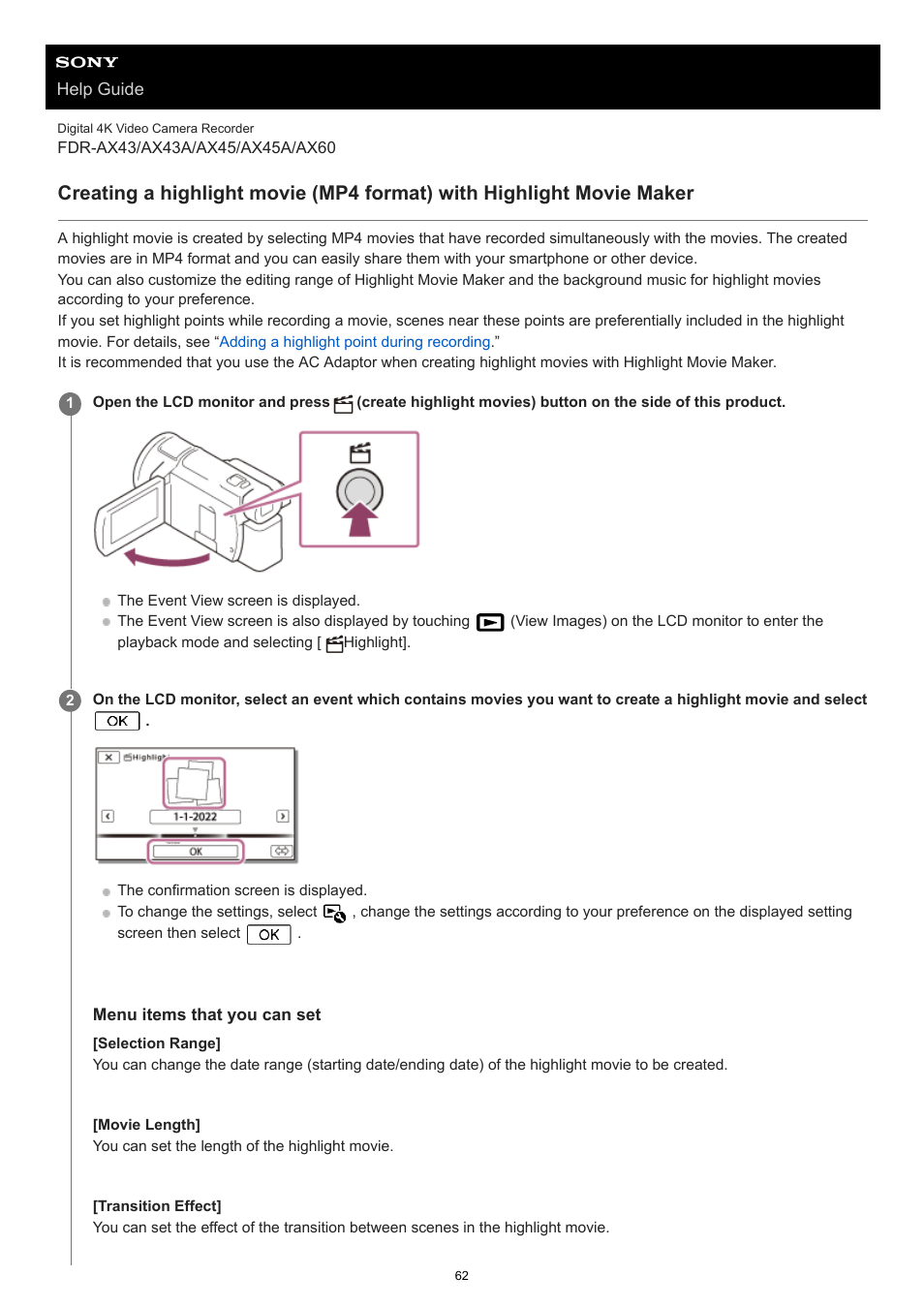 Sony BRAVIA BZ40J 100" Class 4K UHD HDR Commercial Monitor User Manual | Page 62 / 353
