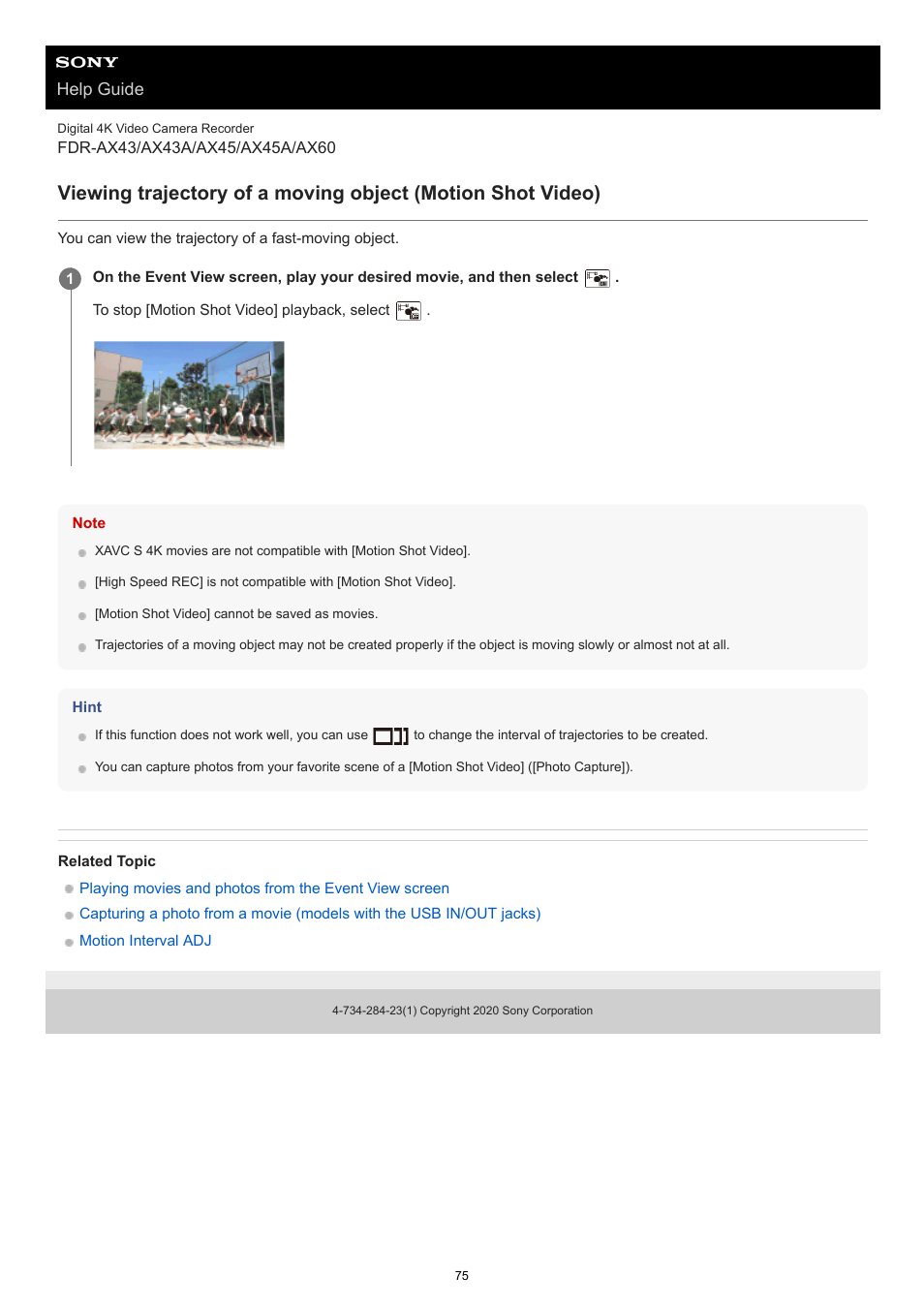 Help guide | Sony BRAVIA BZ40J 100" Class 4K UHD HDR Commercial Monitor User Manual | Page 75 / 353