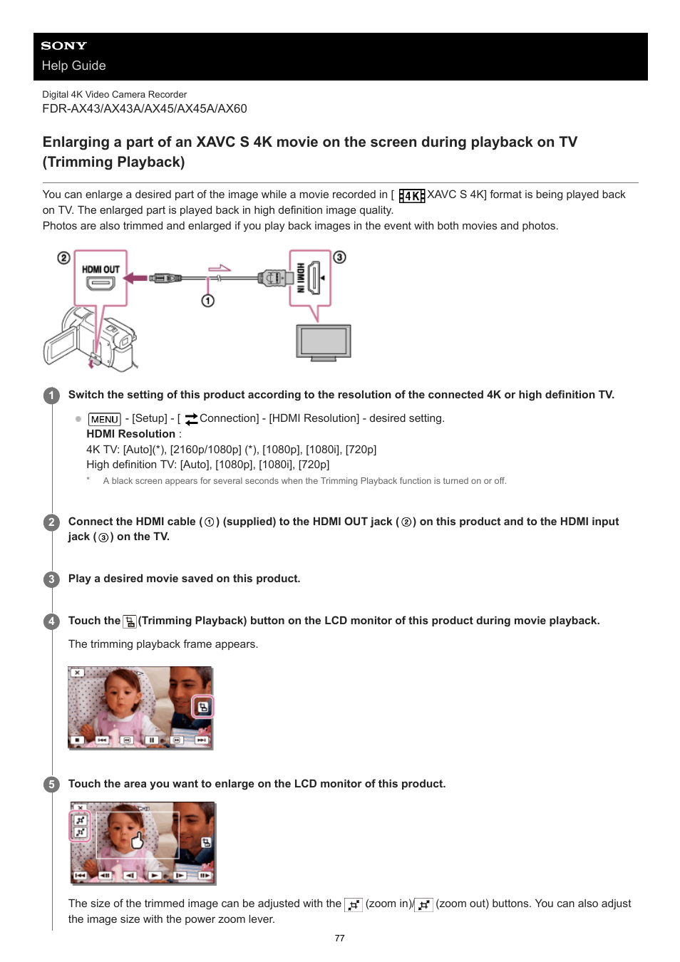 Sony BRAVIA BZ40J 100" Class 4K UHD HDR Commercial Monitor User Manual | Page 77 / 353