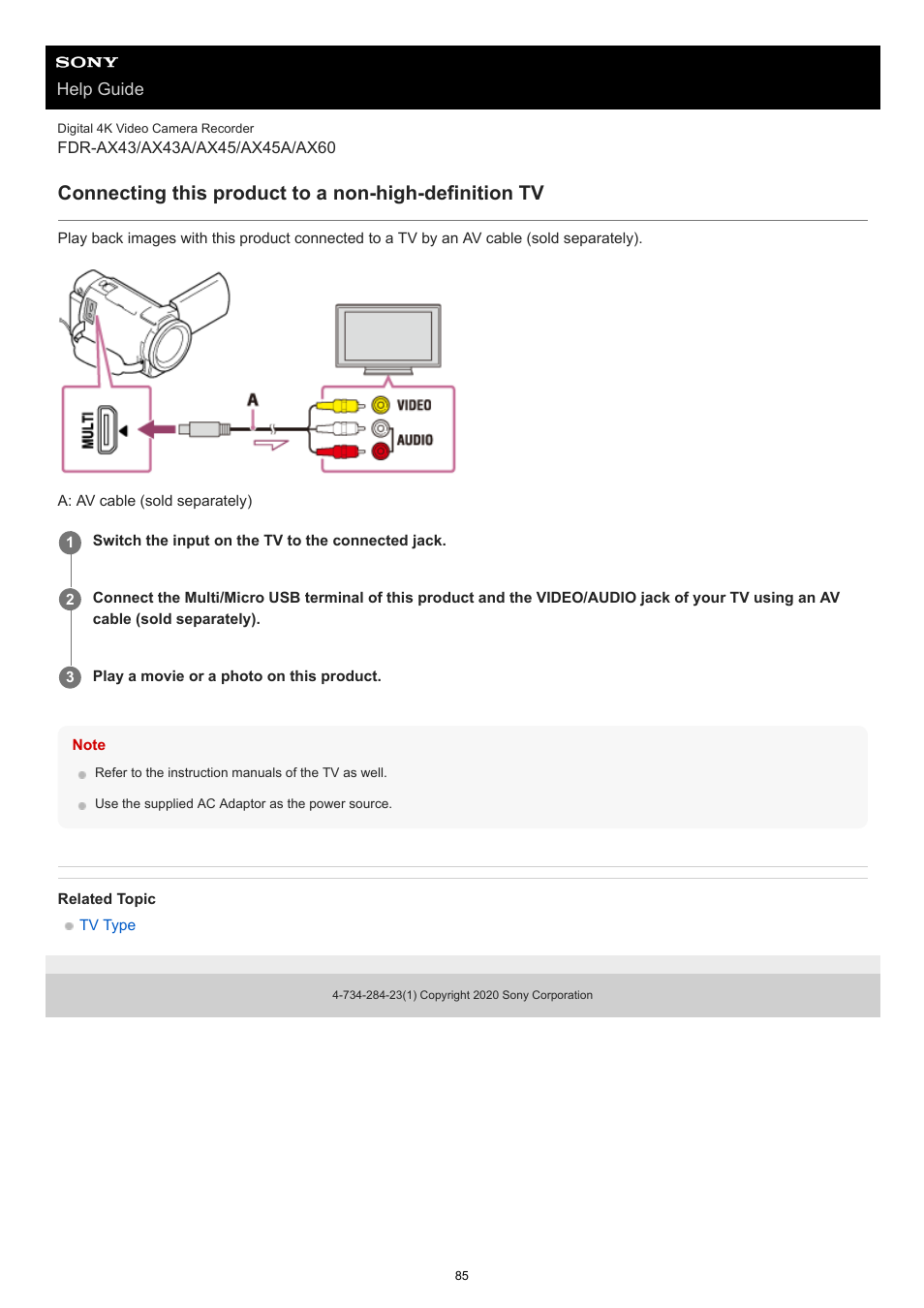 Sony BRAVIA BZ40J 100" Class 4K UHD HDR Commercial Monitor User Manual | Page 85 / 353