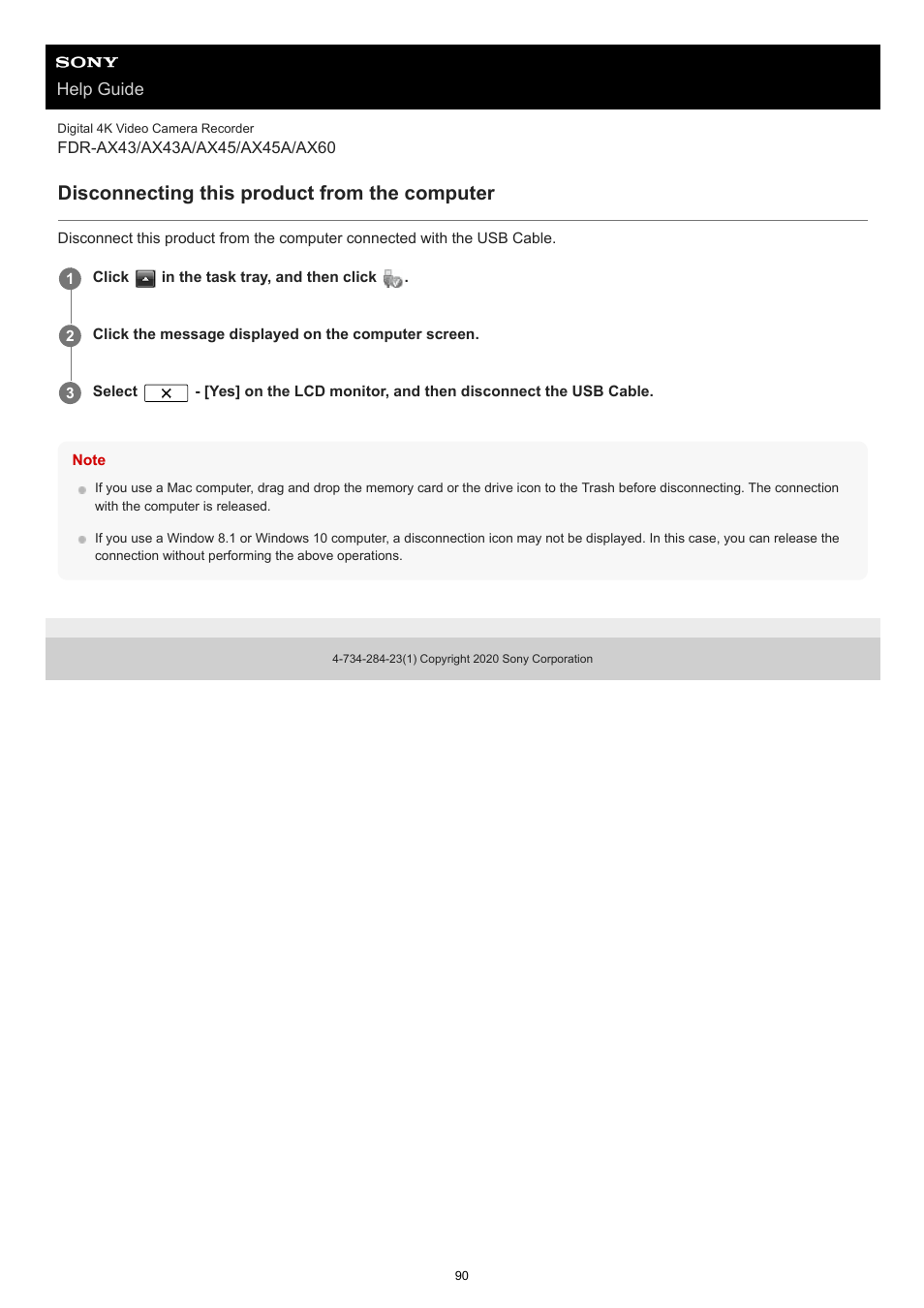 Disconnecting this product from the computer | Sony BRAVIA BZ40J 100" Class 4K UHD HDR Commercial Monitor User Manual | Page 90 / 353
