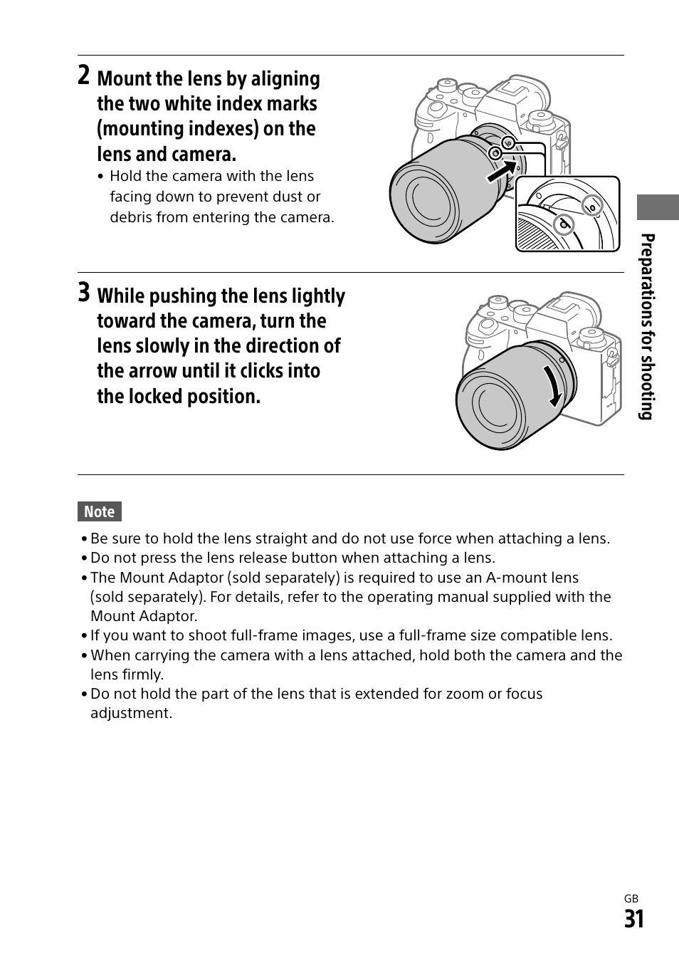 Sony a7R IIIA Mirrorless Camera User Manual | Page 31 / 104