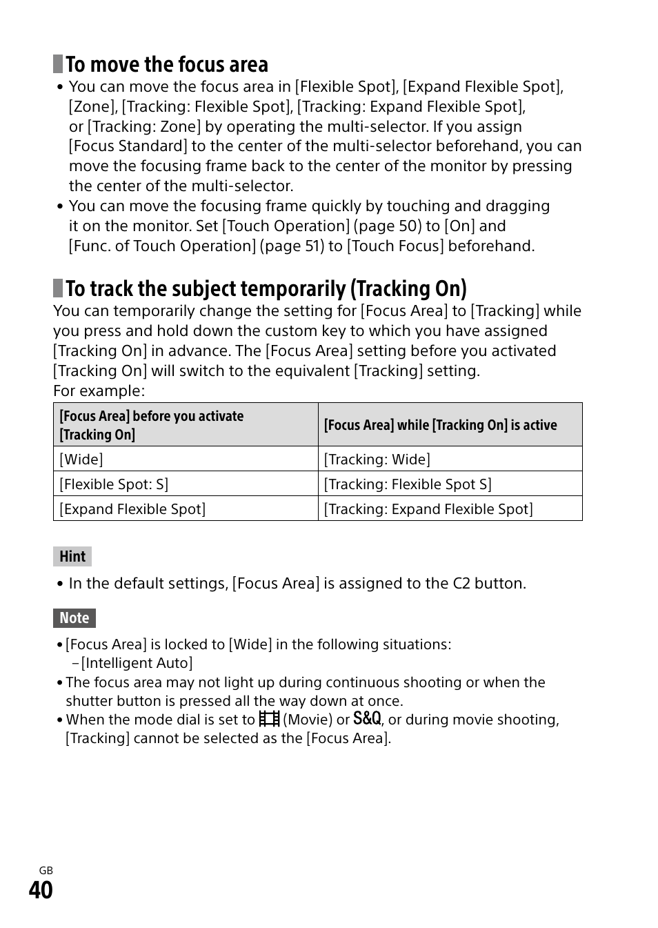 Sony a7R IIIA Mirrorless Camera User Manual | Page 40 / 104