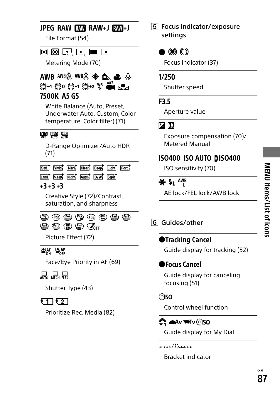 Sony a7R IIIA Mirrorless Camera User Manual | Page 87 / 104