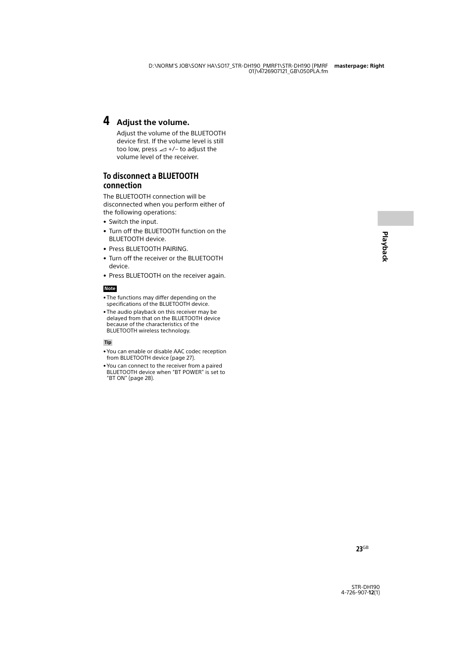 Adjust the volume | Sony a7 II Mirrorless Camera with 28-70mm Lens User Manual | Page 23 / 44