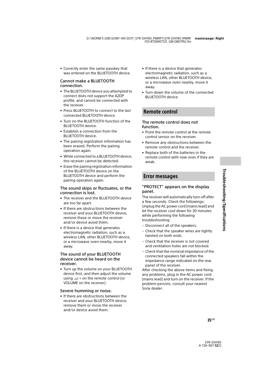 Remote control error messages | Sony a7 II Mirrorless Camera with 28-70mm Lens User Manual | Page 35 / 44