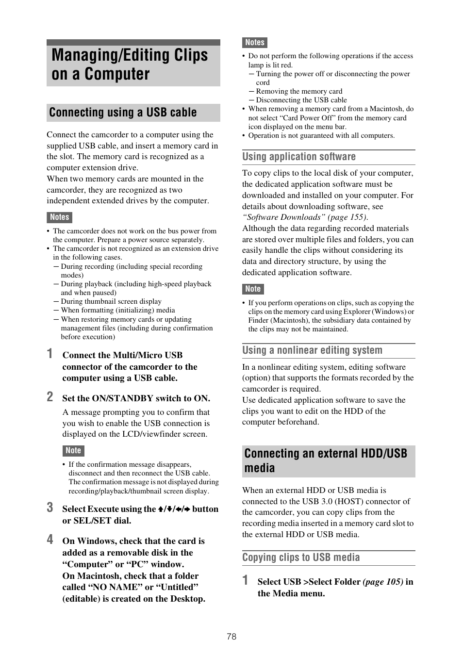Managing/editing clips on a computer | Sony ZV-1F Vlogging Camera (Black) User Manual | Page 78 / 160