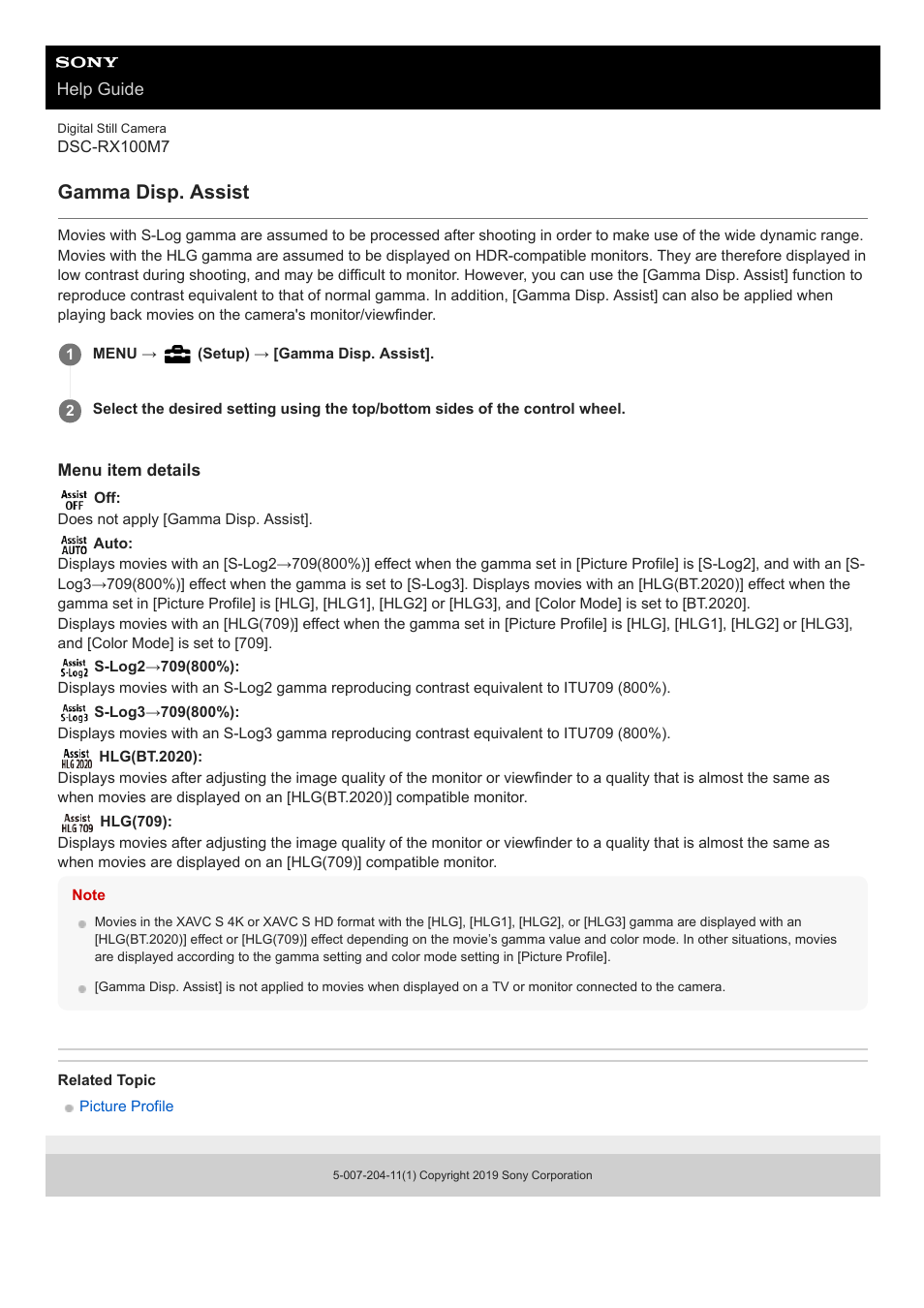 Gamma disp. assist | Sony VENICE 4K Live Bundle with MultiDyne SilverBack Fiber-Optic Adapter User Manual | Page 567 / 634