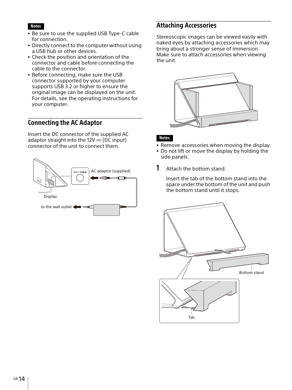 Connecting the ac adaptor, Attaching accessories | Sony IER-M7 In-Ear Monitor Headphones User Manual | Page 14 / 24
