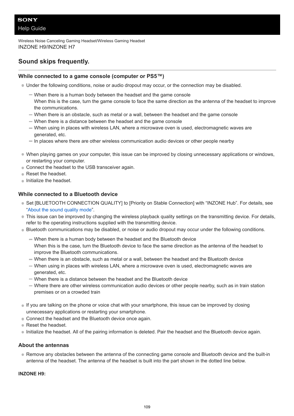 Sound skips frequently | Sony MDR-MV1 Open-Back Reference Monitor Headphones User Manual | Page 109 / 123