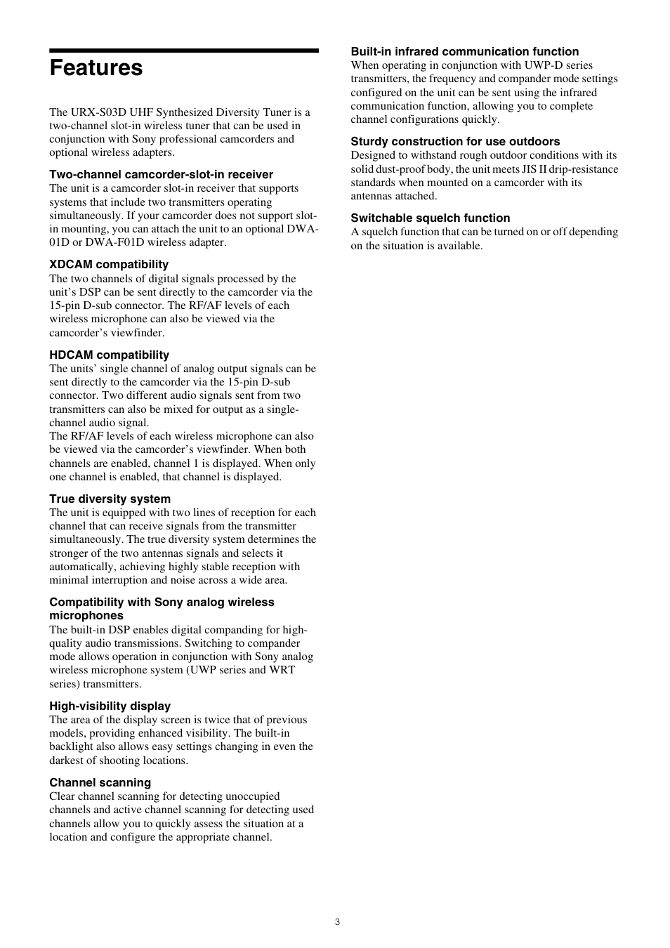 Features | Sony 300GB Write-Once Optical Disc Cartridge User Manual | Page 3 / 16