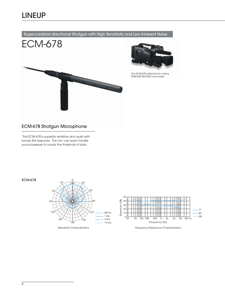 Ecm-678, Lineup, Ecm-678 shotgun microphone | Sony X85K 43" 4K HDR Smart LED TV User Manual | Page 4 / 8