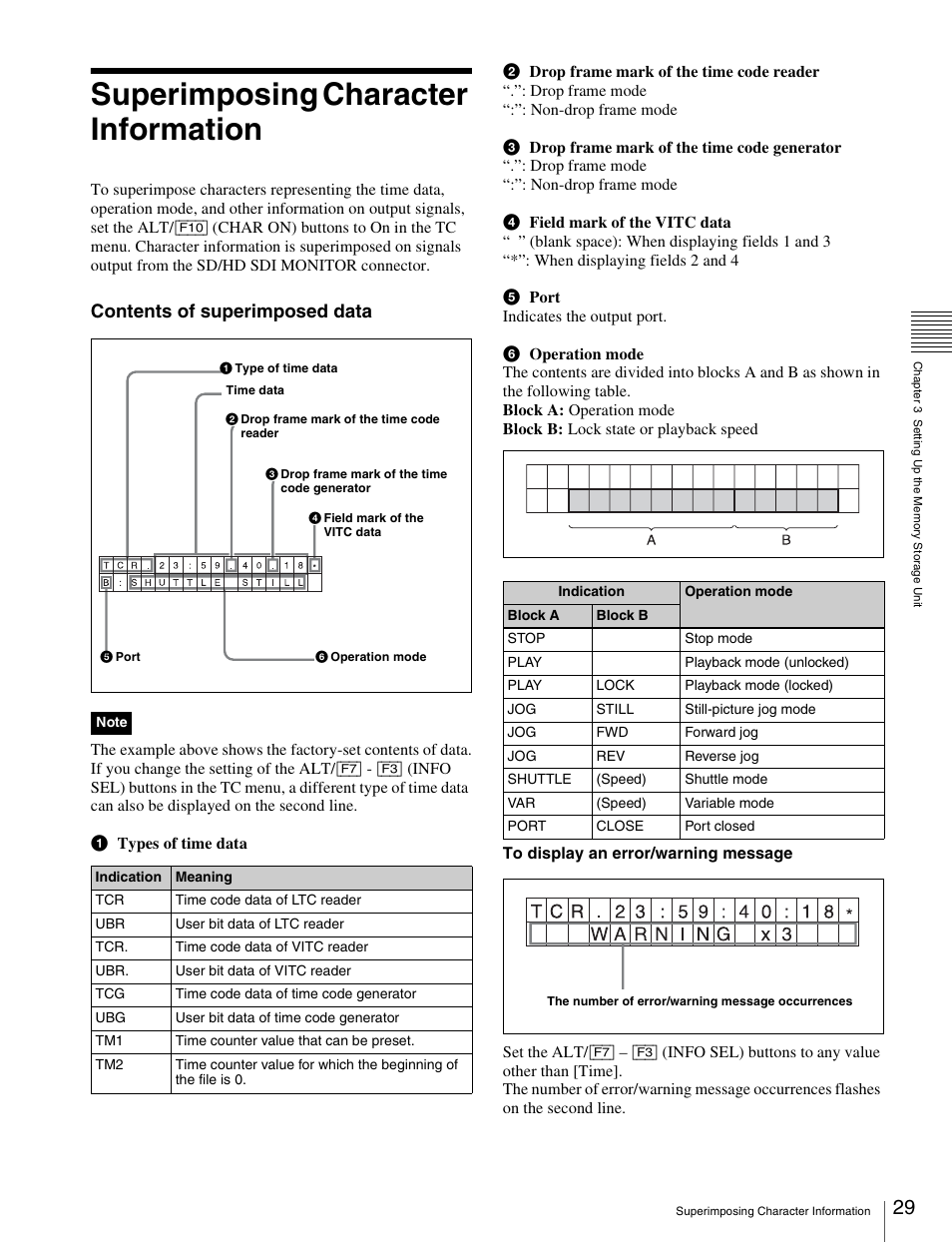 Superimposing character information, Contents of superimposed data | Sony X85K 50" 4K HDR Smart LED TV User Manual | Page 29 / 70