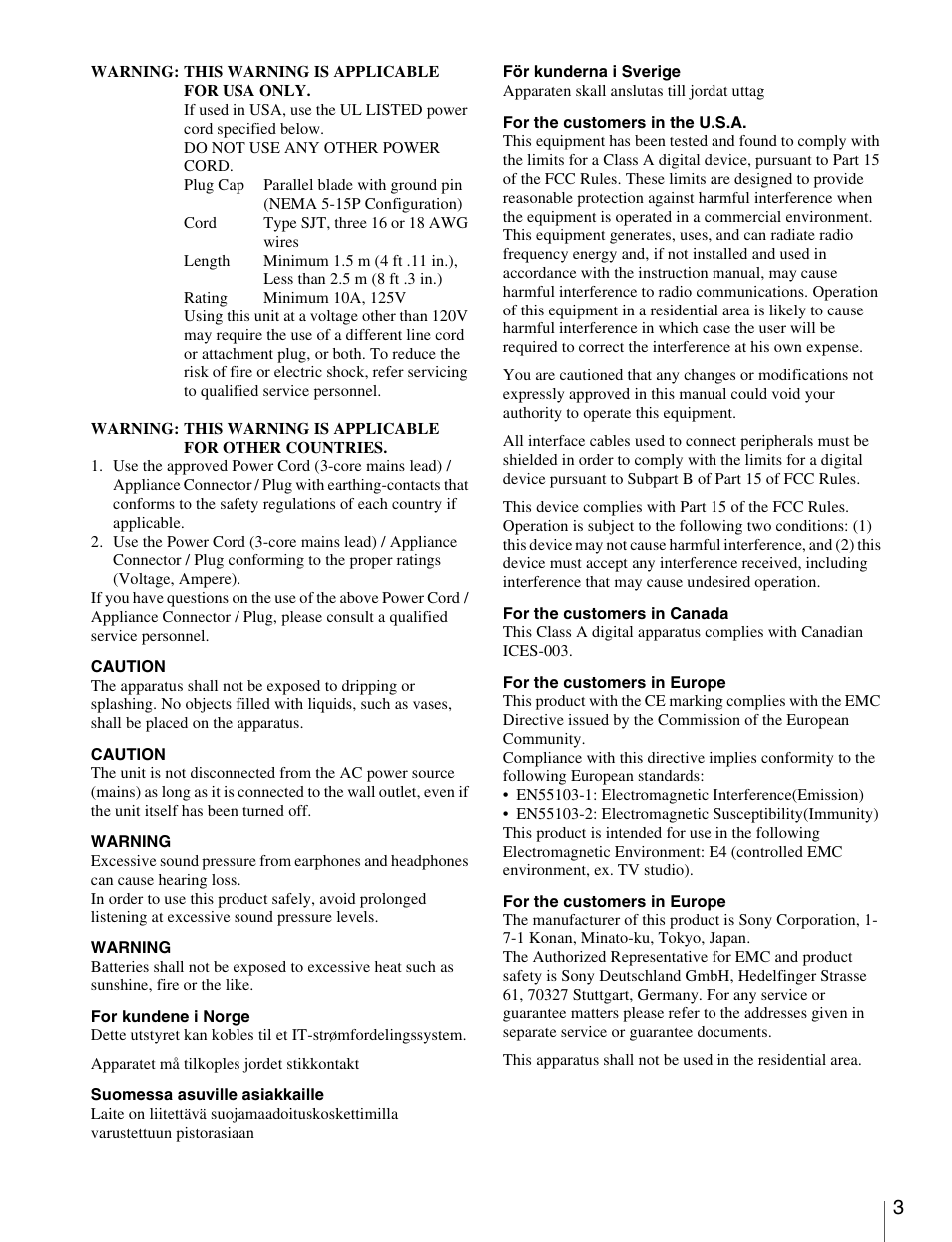 Sony X85K 50" 4K HDR Smart LED TV User Manual | Page 3 / 70