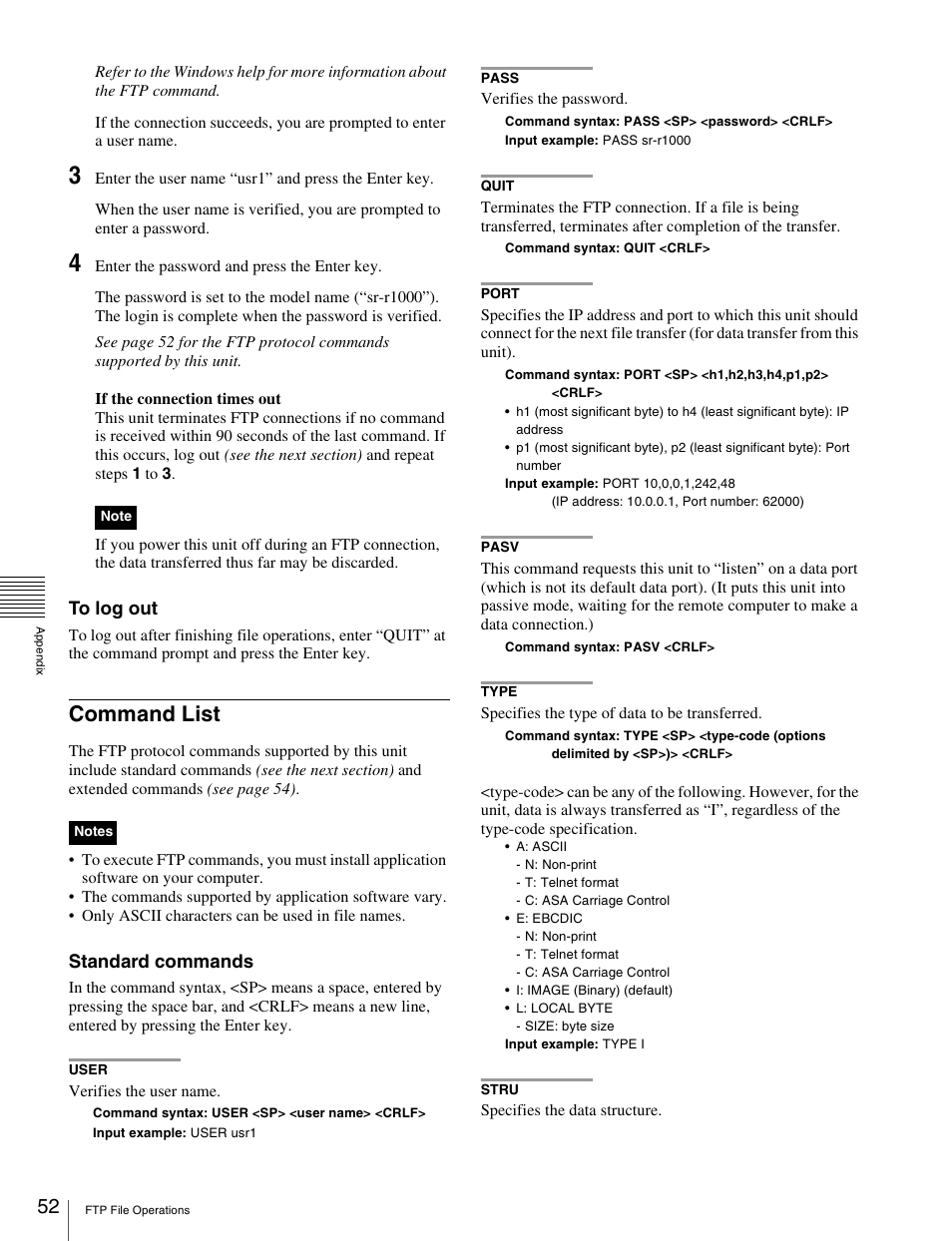Command list | Sony X85K 50" 4K HDR Smart LED TV User Manual | Page 52 / 70