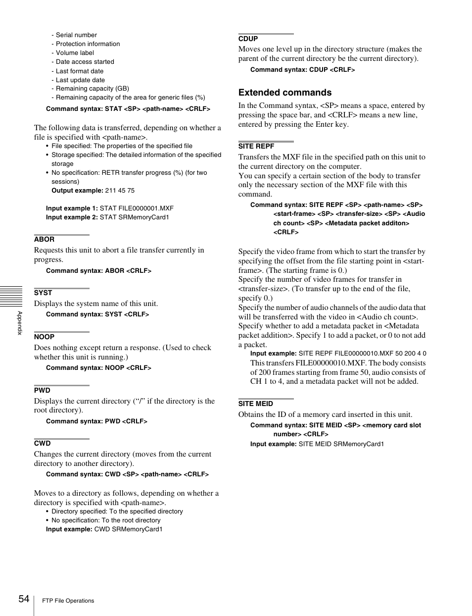 Extended commands | Sony X85K 50" 4K HDR Smart LED TV User Manual | Page 54 / 70