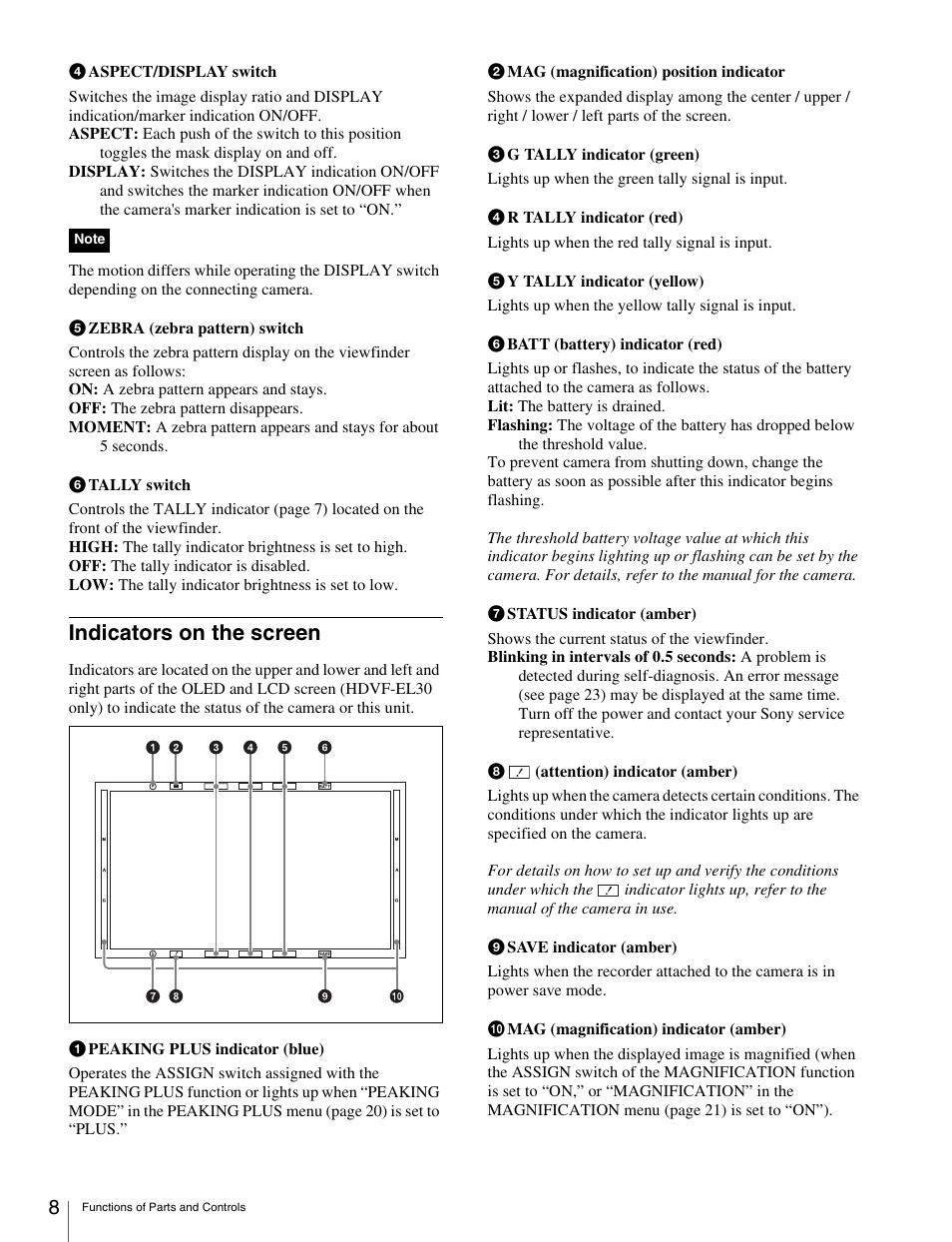 Indicators on the screen | Sony X85K 55" 4K HDR Smart LED TV User Manual | Page 8 / 27