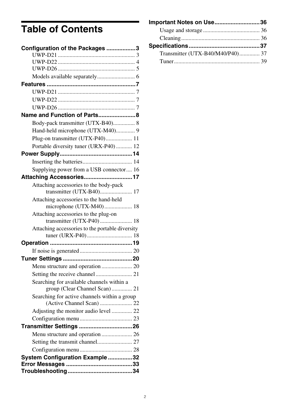 Sony SRG-120DU USB 3.0 Full HD PTZ Camera User Manual | Page 2 / 41