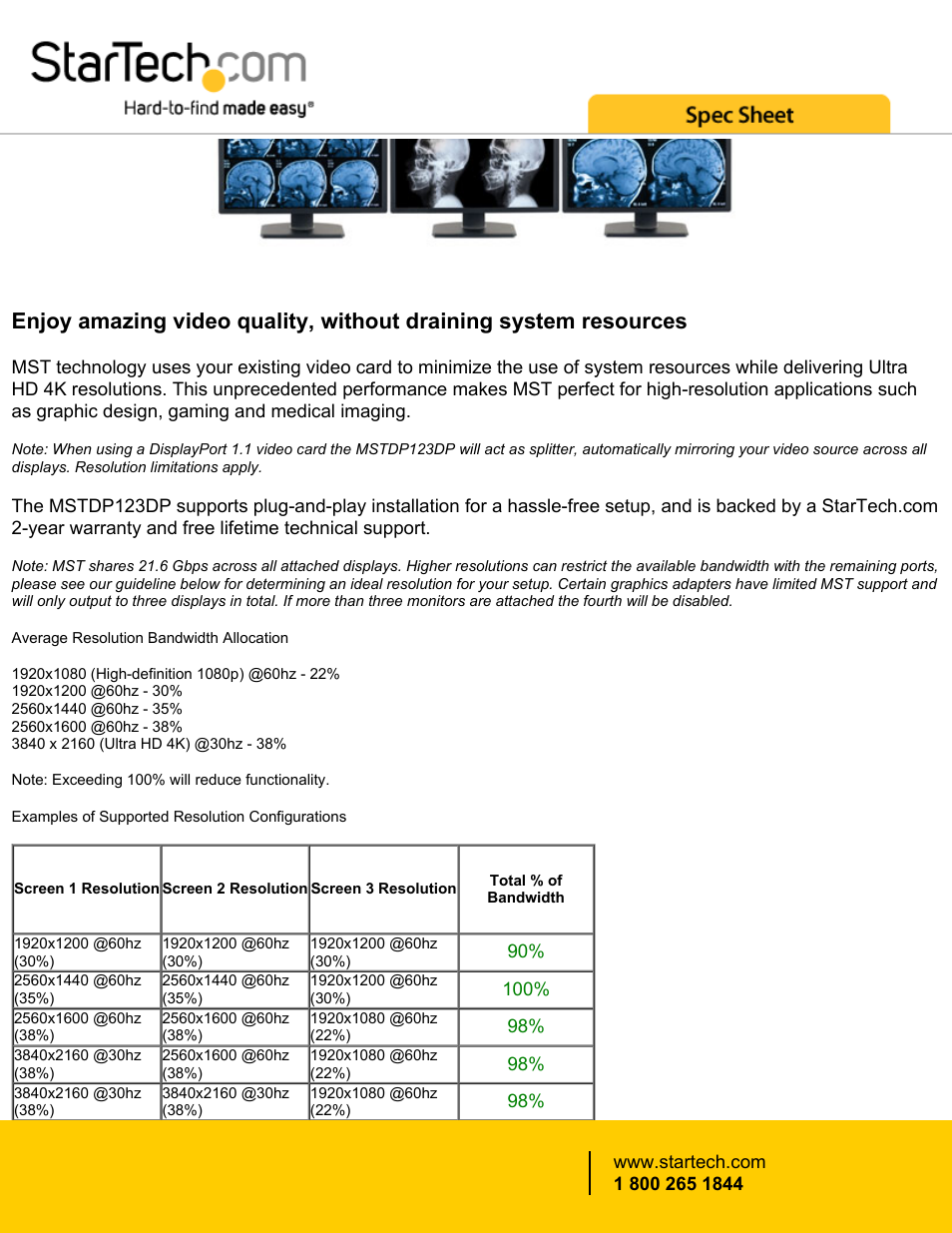 StarTech.com DisplayPort to DisplayPort 3-Port Multi-Monitor Splitter User Manual | Page 3 / 6