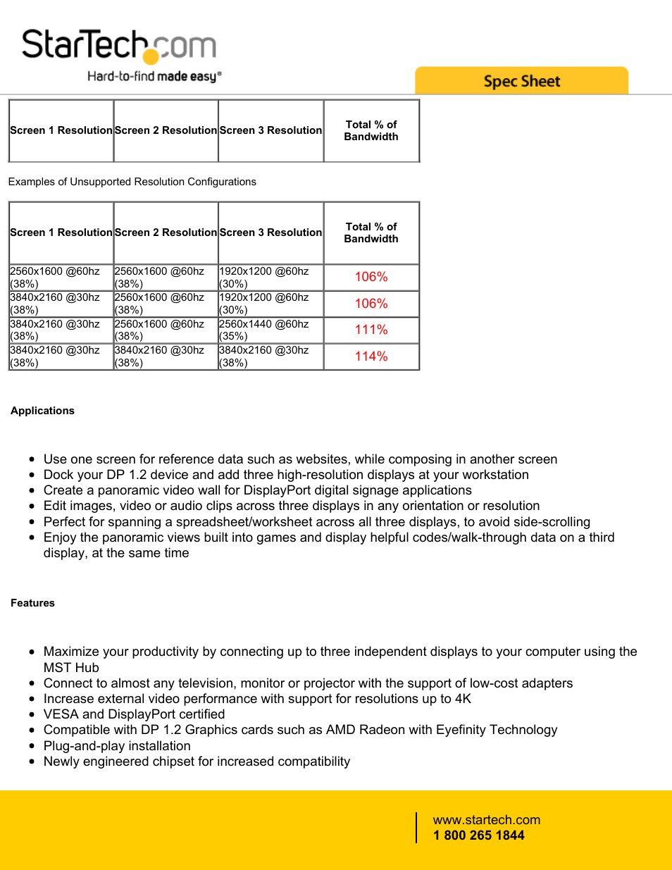 StarTech.com DisplayPort to DisplayPort 3-Port Multi-Monitor Splitter User Manual | Page 4 / 6
