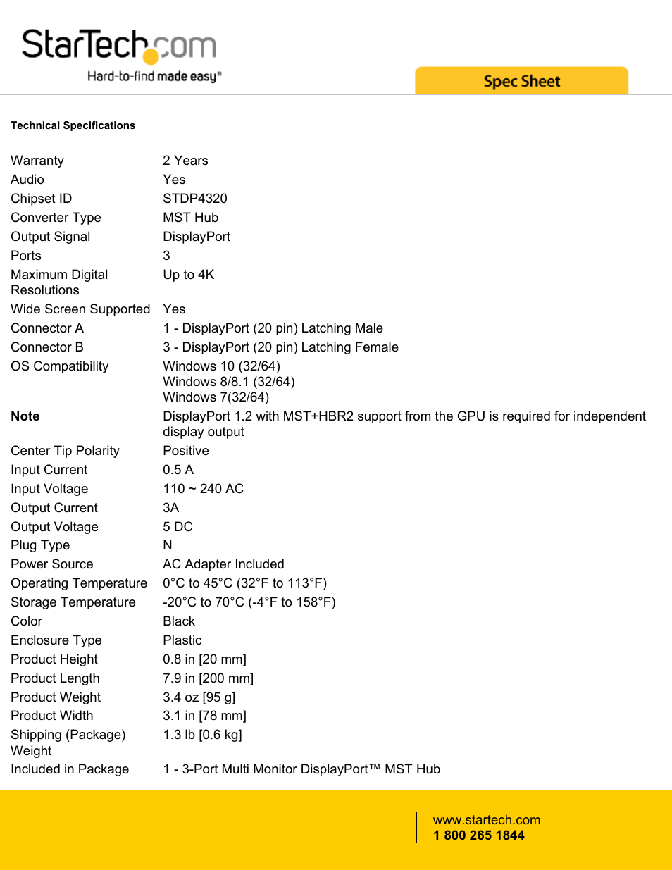 StarTech.com DisplayPort to DisplayPort 3-Port Multi-Monitor Splitter User Manual | Page 5 / 6