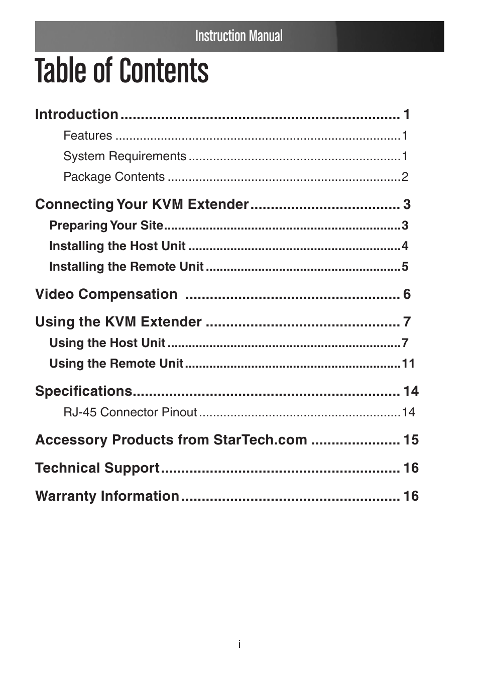 StarTech.com USB VGA KVM Console Extender over CAT5 UTP User Manual | Page 3 / 20