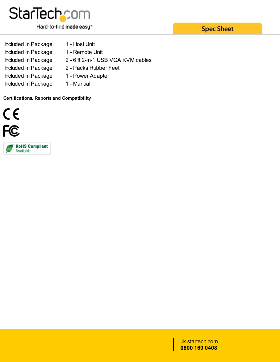 StarTech.com USB VGA KVM Console Extender over CAT5 UTP User Manual | Page 3 / 3