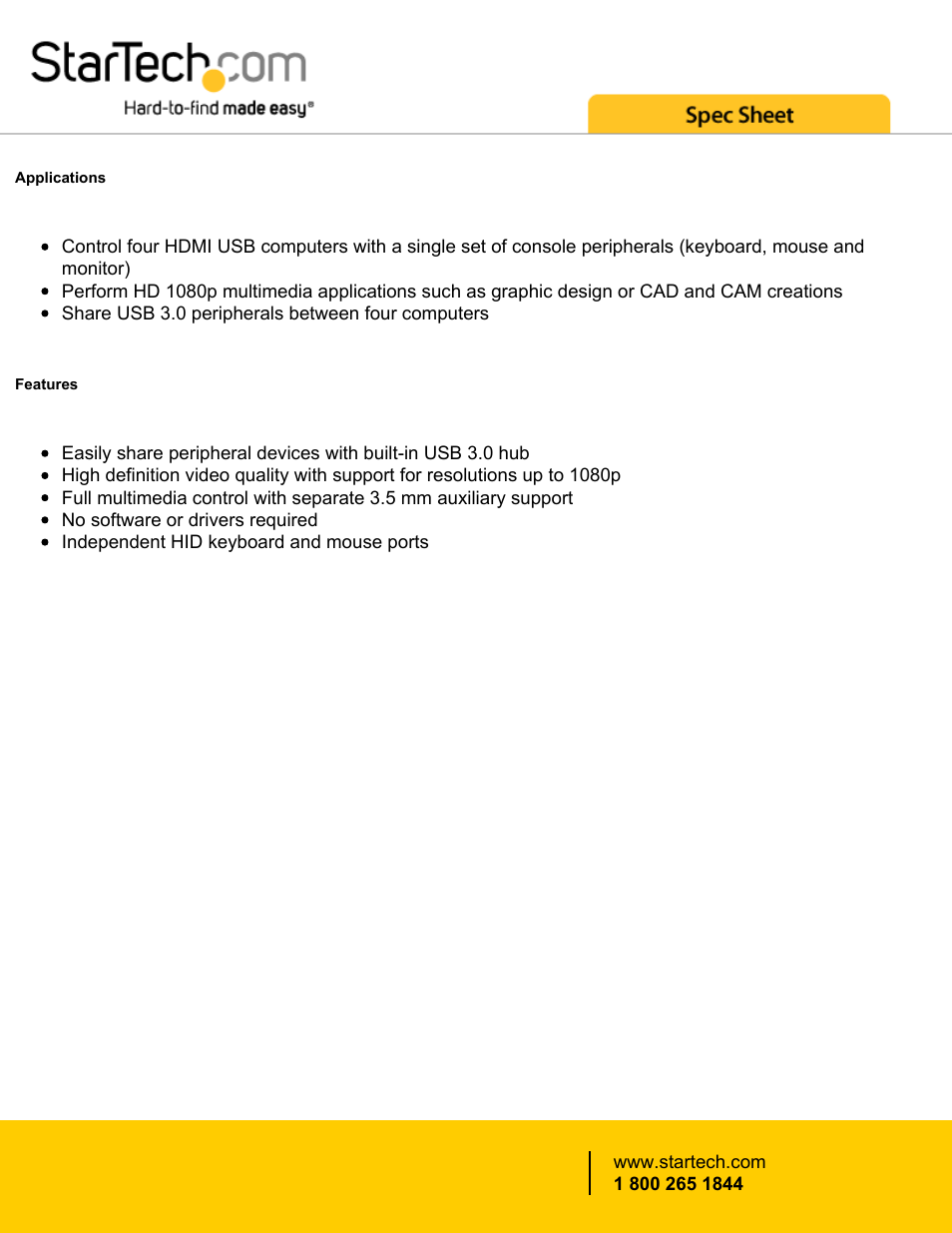 StarTech.com 4-Port USB 3.0 HDMI KVM Switch User Manual | Page 2 / 4