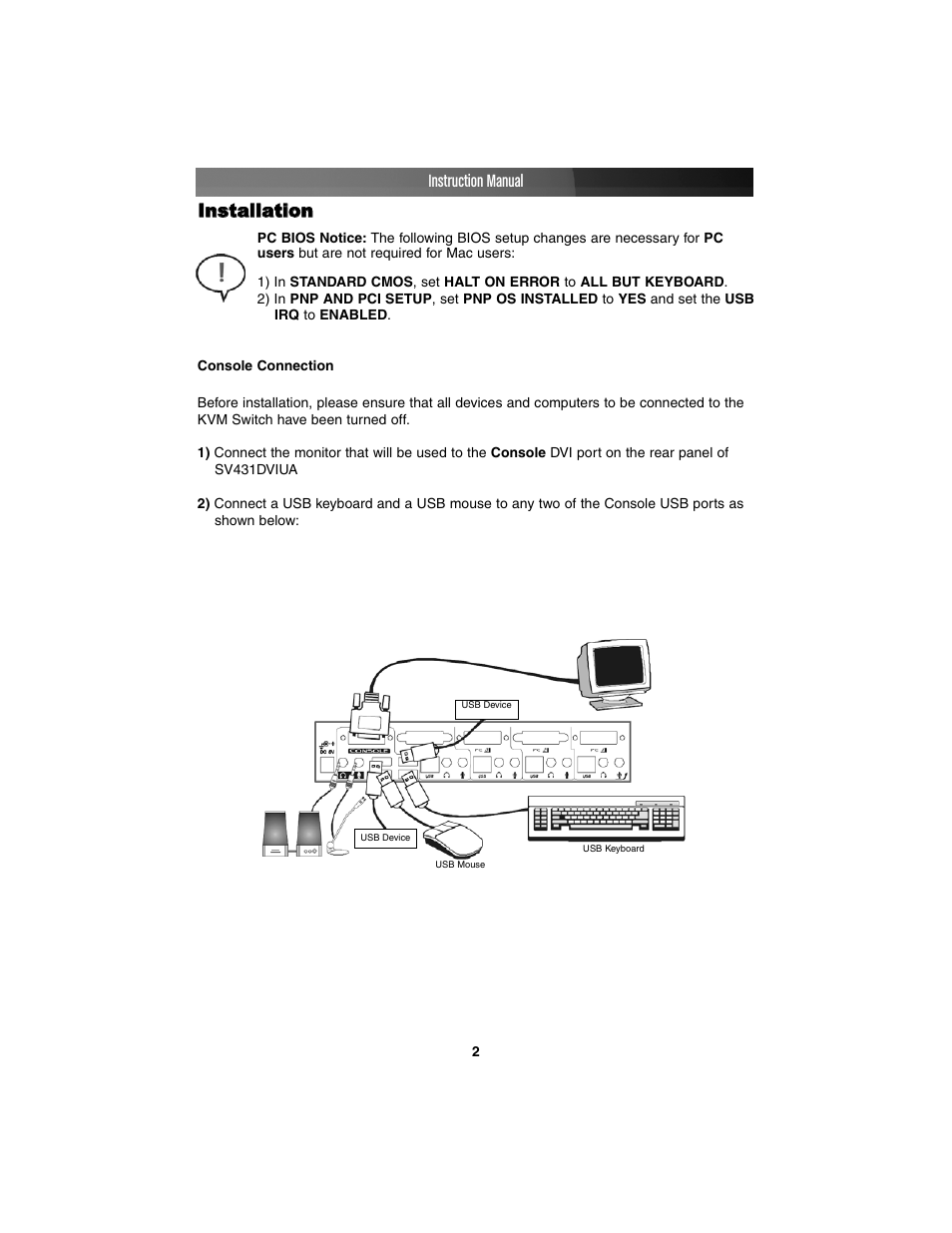 Instruction manual | StarTech.com 4-Port DVI USB KVM Switch with Audio and USB 2.0 Hub (Black) User Manual | Page 5 / 13