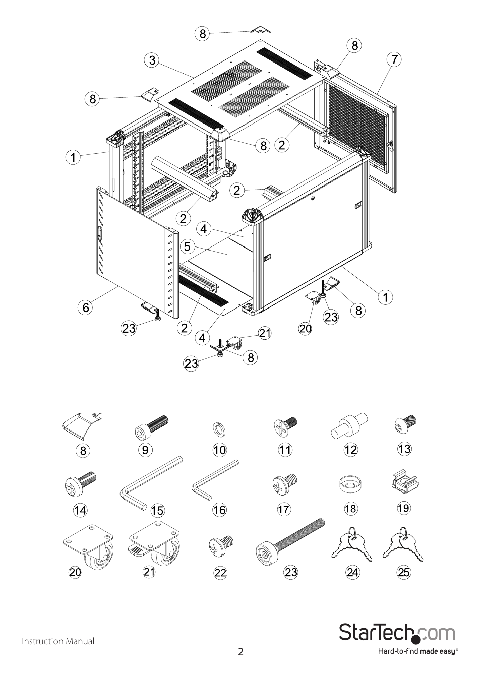 StarTech.com Knock-Down Server Rack Cabinet with Casters (12 RU, 36") User Manual | Page 5 / 11