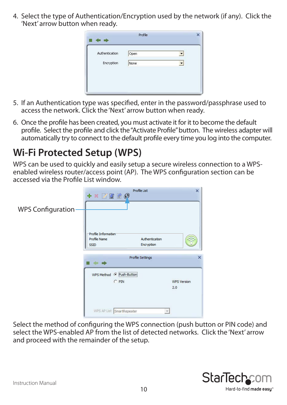 Wi-fi protected setup (wps) | StarTech.com 300 Mb/s PCIe 802.11 b/g/n Wireless Network Adapter User Manual | Page 13 / 16