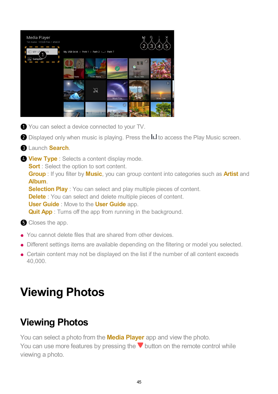 Viewing photos | LG UQ7570PUJ 50" 4K HDR Smart LED TV User Manual | Page 45 / 133