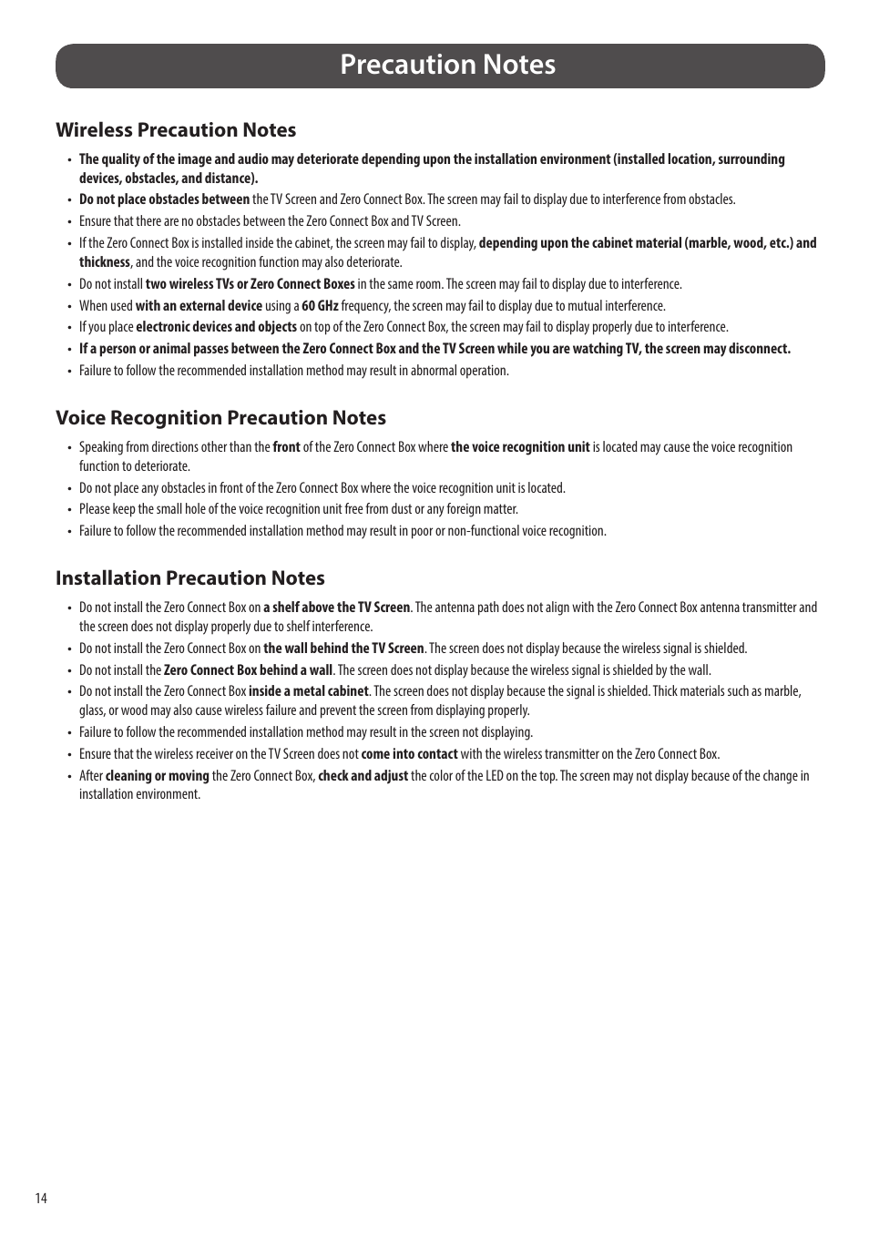 LG evo M Series M3 77" Wireless 4K HDR Smart OLED TV User Manual | Page 14 / 28