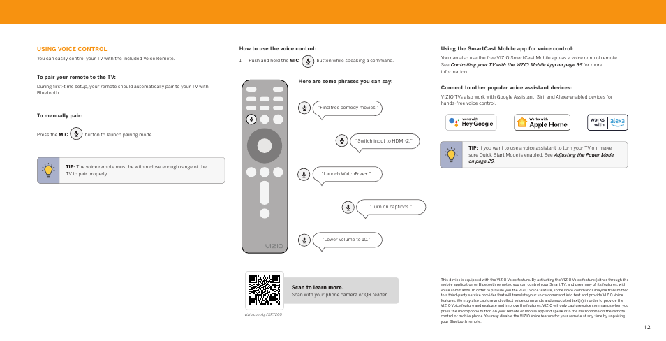Vizio V-Series 43" 4K HDR Smart LED TV User Manual | Page 12 / 49