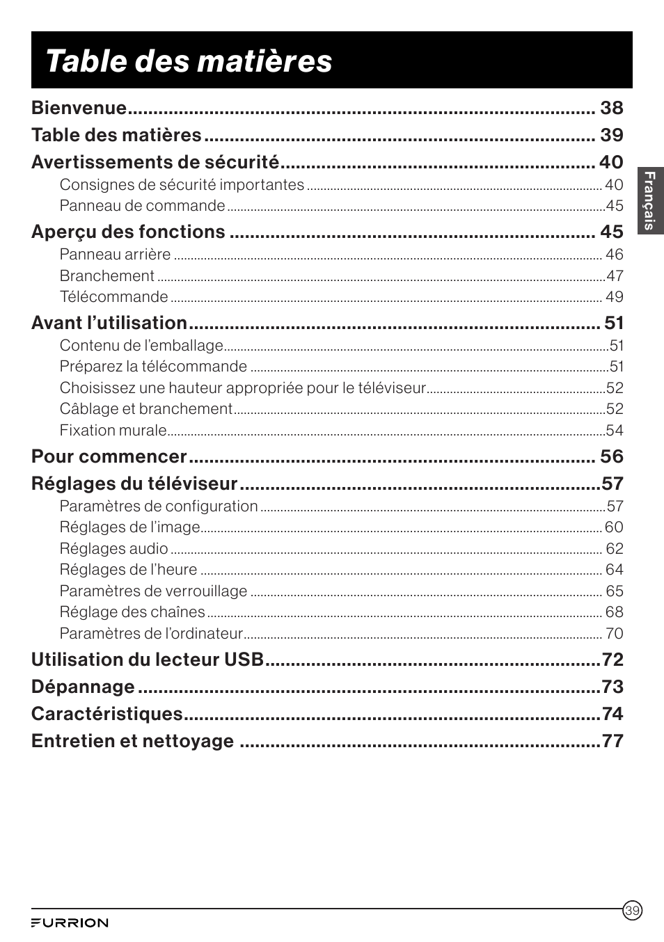 Furrion Aurora 49" Class HDR 4K UHD Full-Shade Outdoor LED TV User Manual | Page 39 / 117
